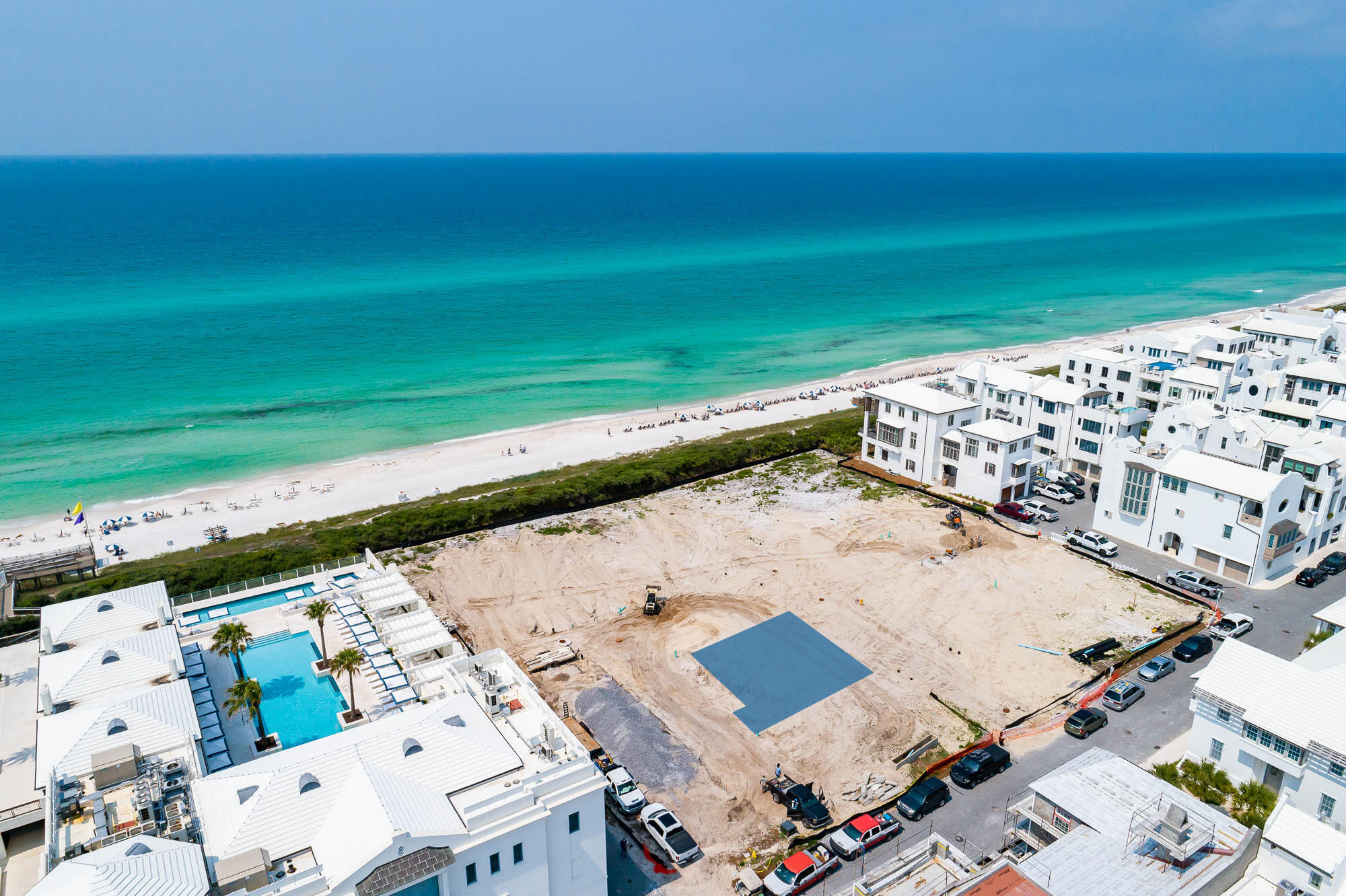 KK16 is located two sites back from the Gulf Front and has 3 protected view corridors which maximize water views. Design Code allows for 3 stories to be built along with a 4th floor rooftop terrace. This site fronts the coveted Sea Garden Pedestrian Path which provides direct beach access.