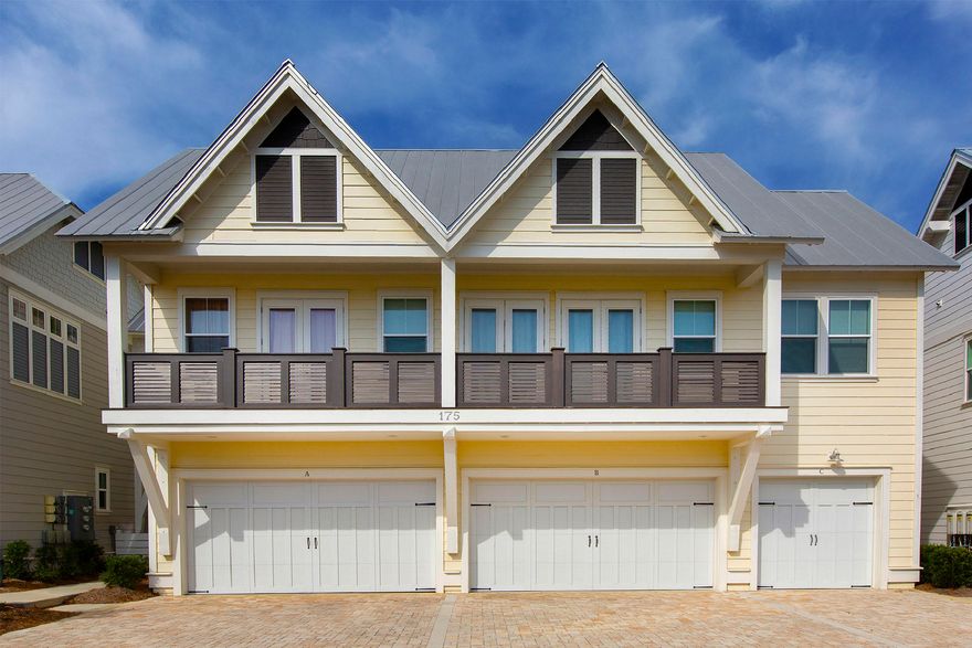 Welcome to the wonderful lifestyle village of Prominence. Whether a permanent residence or vacation destination this community is noted for embracing the serene exclusive experience of 30a.Located in Phase 1, this clever Cozumel floor plan features a two car garage, open concept living, dining, and kitchen on the first floor. Kitchen is furnished with GE appliances, subway tile backsplash, and focal GE wall-mounted vent hood. There is also a laundry room with additional storage under the stairs and half bath.Moving to the 2nd floor, 3 bedrooms greet you with warm hardwood floors. The Master features a tray ceiling and large on-suite bathroom with wood look tile floors, double vanity with granite top, and walk-in shower.