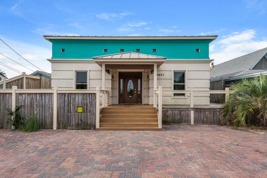 Beautiful GULF FRONT BEACH HOUSE!!! Over 150 nights already booked this year. This 5 bedroom, 3 bath home sleeps 22 and comes fully furnished and rental ready. Great rental property or even a second home. Spend the day on the beach then take a dip in your own PRIVATE POOL and HOT TUB just steps away. Covered deck for watching the sunset and large uncovered sun deck for catching rays. Interior features include tile and hardwood floors, large kitchen with custom cabinets, tile backsplash and breakfast bar, stained wood trim throughout. Master bath features a jacuzzi tub and separate tiled shower. Located on the east end of Panama City Beach close to Schooners and the State Park. Measurements taken from property appraisers office. Buyer may verify if important.