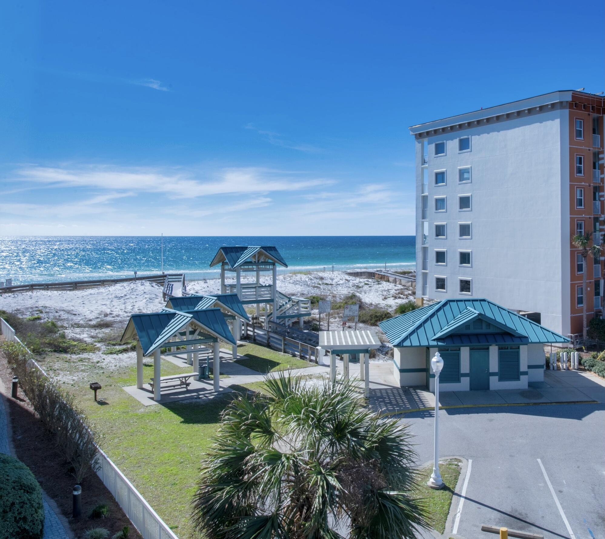 Gorgeous 3 bedroom 2 bath condo with beautiful views and sleeps 8! This rental machine grossed over $61,792 (March-Oct) in 2021 with heavy owner usage. Updates include all new furniture/decor, new bunk mattresses, freshly painted, smart tv, and new patio furniture. This unit has gulf views from the kitchen, dining, and living room. The living room and master bedroom have access to the oversized balcony with enough seating for the entire family. Additional features include walk in closets, granite countertops in kitchen and bathrooms, jacuzzi bathtub, double vanities, full size washer and dryer, pantry, and tile throughout.Azure is a beautiful upscale resort located walking distance to local restaurants and attractions. On site amenities include 2 large gulf front pools, two hot tubs, children's splash pad, fitness center, gas grills with picnic area, covered gated parking, and private beach access.
