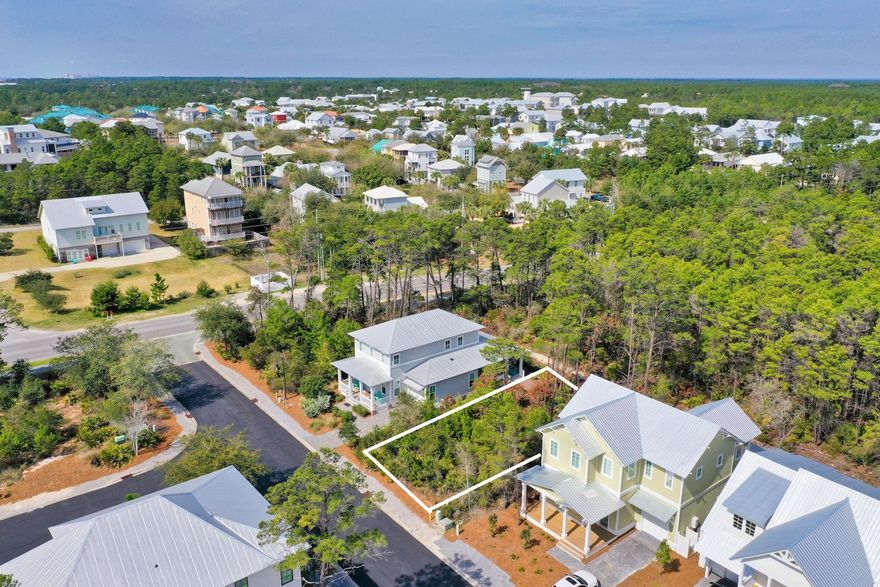 Beautiful homesite in the gated community of Lakeside at Blue Mountain Beach. Build your dream home here and enjoy the privacy of your home backing up the the state forest land. Just a short stroll to the public beach access and the commercial shops/restaurants at Blue Mountain Beach.