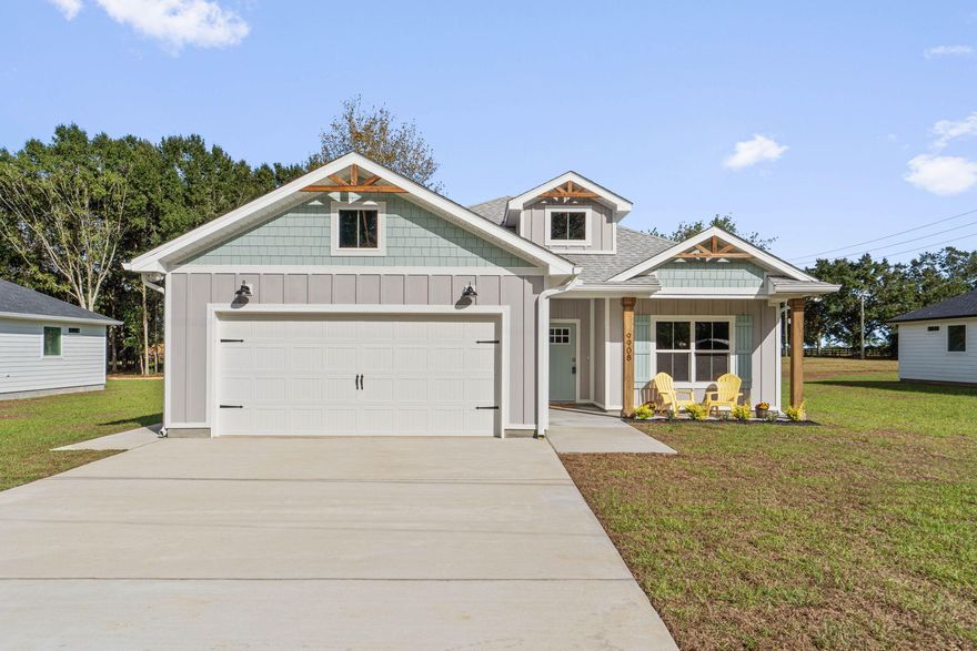 HALF-ACRE LOTS! IDEAL FOR FUTURE POOL INSTALLATION! Welcome to your dream home -- where modern comfort meets timeless craftsmanship in one of Pensacola's most vibrant and convenient locations! Perfectly situated off Nine Mile Road by Navy Federal, this semi-custom, craftsman-inspired new build offers nearly 1,900 square feet of beautifully designed living space on an expansive half-acre lot -- providing plenty of room for a future pool, garden, or outdoor retreat. This thoughtfully designed 4-bedroom, 2-bathroom home features a dedicated study or home office, perfect for busy professionals who appreciate the flexibility to work from home. Inside, you'll find custom cypress wood beams, vaulted ceilings, and tall kitchen cabinets with a custom vent hood that add both warmth and elegance. The open-concept kitchen is a chef's delight with stainless steel appliances, a gas range, quartz countertops, and a tankless hot water heater for endless comfort and efficiency. The spacious master suite is your personal sanctuary  complete with a free-standing soaking tub and a beautifully tiled walk-in shower, creating a truly spa-like experience right at home. Step outside to a covered back porch, perfect for morning coffee or hosting weekend barbecues with family and friends. With its half-acre lot, this property provides a rare blend of space, style, and flexibility  all in a location that offers easy access to highways, shopping, dining, and everything Pensacola has to offer. Built with pride by a family-owned company that builds homes with heart, this home reflects true craftsmanship, attention to detail, and a commitment to quality. When you purchase this home, you're not just buying a house  you're investing in a builder who values integrity, care, and lasting relationships. Don't miss your chance to own this exceptional home that perfectly blends modern design, quality construction, and everyday comfort.