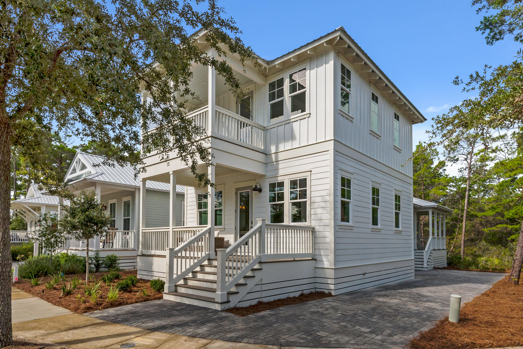 New Construction 4 Bedroom 3.5 Bath House in Greenway Park. This Home Features Master Bedrooms on First and Second Floors with Walk In Showers and Walk in Closets. The Upstairs Master has a Large Private Covered Porch. The Spacious Kitchen includes Custom Shaker Cabinets with an Island, Pantry and Stainless Steel Appliances with Gas Oven. Kitchen and Baths have Artic White Quartz Countertops. Private back porch backs up to State Forest.