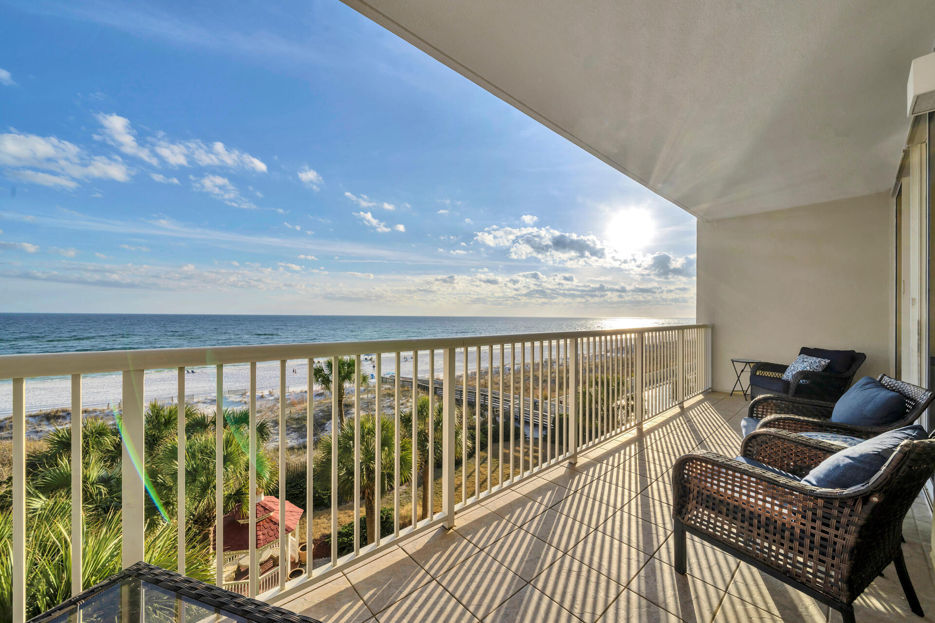 This is the one you have to waiting for! This stunning 4th floor corner unit in Waters Edge Beach Resort has it ALL! Featuring 3 spacious bedrooms + bunk and 3 full baths, Washer/Dryer (2023), newer AC (2017) top of the line appliance (2020), LVP flooring (2023), quartz countertops (2023), this condo has it ALL!  Park right on the 4th floor and walk to your unit - no waiting for the elevator! The real magic awaits just as you step on your expansive balcony to unwind with a drink in hand, and soak in the breathtaking sunsets over the Gulf every evening. For savvy investors, Unit 418 comes with an impress rental history and $90K in rental projection. Built in 2002, Waters Edge resort offers many amenities including large gulf front pool, private beach access, BBQ grills & covered parking.