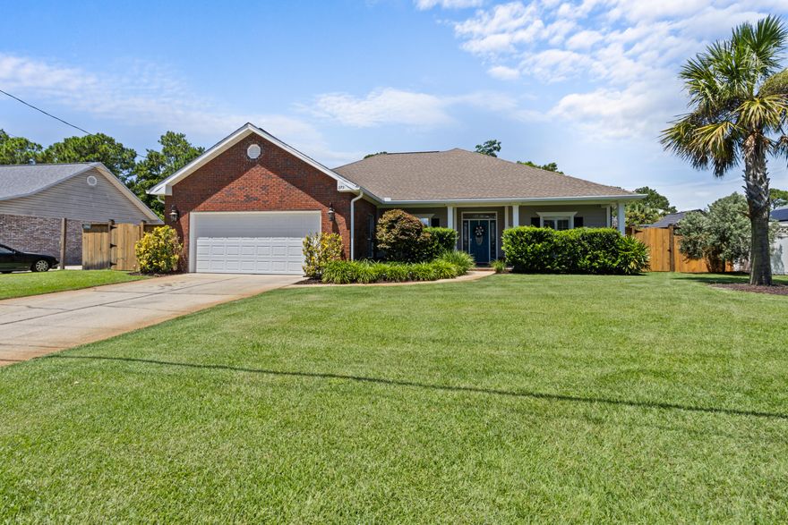 UNDER CONTRACT WITH 72 HR KICKOUT CLAUSE - ACCEPTING BACKUP OFFERS. Move-in ready! Custom built home by Hall Builders boasts Screened Private Pool, 9 foot ceilings throughout and 11 foot double tray in the living room. Short Term Rental Allowed! No HOA.  NEW Roof and NEW Water Heater. Less than a mile to the beach and public boat launch.  Granite countertops in kitchen and baths. Wood burning fireplace, Plantation shutters installed in 2020 on all windows. New  fence installed by Hamilton Fence in 2023. Outside storage sheds, Suar wood live edge table, teak chairs and Zodiac pool cleaner all convey! Fully irrigated FSU Zoysia grass lawn. Property is conveniently located. Don't miss this opportunity to experience coastal living in Miramar Beach. With no HOA this home would also be perfect as a short term rental. Upon entry a Dolcetti chandelier nestled within a round tray is the perfect touch to welcome you home (chandelier conveys). To your left is the spacious dining room (which is currently being used as the office) with a double tray ceiling. The living room includes a wood burning fireplace and a gorgeous 11 foot double tray ceiling. The spacious master bedroom suite boasts a large walk in closet, tray ceiling, granite countertops in the bath and a decorative niche. The kitchen is equipped with granite countertops and all stainless steel appliances which will stay with the home. Walk through the kitchen to the double French doors to your beautiful backyard oasis complete with free-form salt water pool surrounded by pavers and fully screened in pool enclosure! From the pool enjoy the green space as the pavers continue around to the Pergola and BBQ area. There is plenty of room for your tropical plants and flowers in the fully irrigated FSU Zoysia grass lawn. All the windows throughout the home have Plantation shutters installed in 2020. Brand new fence installed by Hamilton Fence in 2023. Outside storage sheds will convey as well as the outdoor Suar wood live edge table and teak chairs. The Zodiac pool cleaner stays with the pool. New roof with water barrier will be installed prior to closing as well as a new water heater. Don't miss this opportunity to make this your luxury dream home and experience coastal living in Miramar Beach!