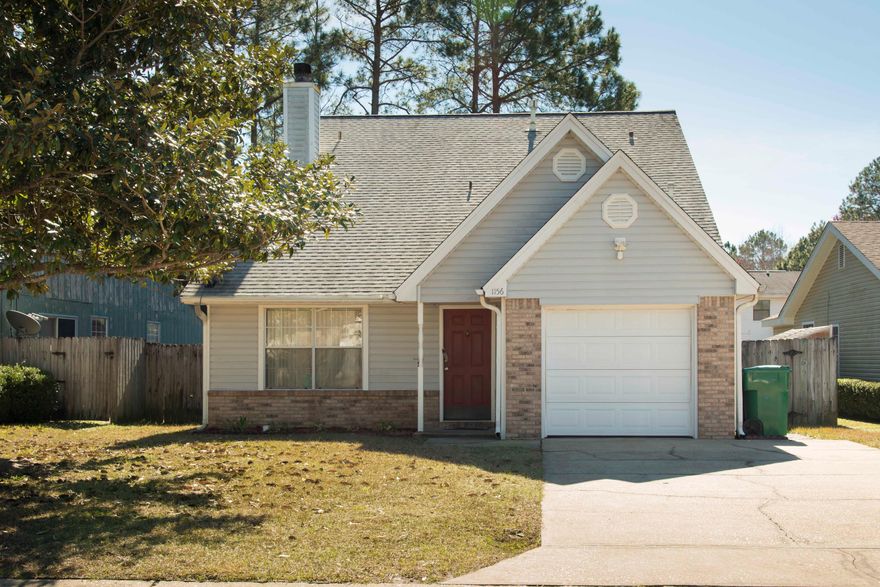 Cute home in Fort Walton Beach close to both bases! 5 minutes to Hurlburt Field's back gate and 10 Minutes to Eglin. New paint and new carpet throughout the home! Vaulted ceilings in living area give it a very spacious feeling and has a wood burning fireplace. Tile downstairs in kitchen, dining area and master bathroom. Corian countertops in the eat-in kitchen with French doors leading to a large deck into the back yard. Master bedroom downstairs with 3 good sized bedrooms upstairs. Large loft upstairs perfect for an office space or sitting area. House has gas heat, hot water and is plumbed for a gas stove although the stove at this time is electric. Privacy fenced back yard with lawn pump and shed. Roof replaced in 2005,new deck out back in 2012, Garage door in 2015.