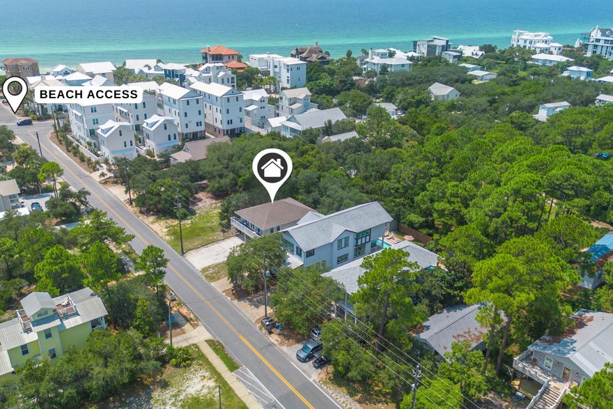 Welcome to the quintessential SEAGROVE Beach Cottage, a unique opportunity nestled in the heart of Seagrove Beach, just a short stroll from the stunning San Juan Beach access. This remarkable property has consistent rental income on Airbnb features two levels. The upstairs of the cottage showcases an open-concept design adorned with modern finishes and beach-inspired decor, complemented by a charming kitchen perfect for entertaining. The upstairs offer two bedrooms and two full baths, providing an ideal setup for multi-generational living or rental income potential. The second guest retreat on the ground level features a cozy living area, well-equipped kitchen, spacious bedroom, and a full bath. With its prime location on 30A, enjoy easy access to world-class dining, shopping, and outdoor activities, all while being steps away from the turquoise Gulf waters. This property offers endless possibilitiesretain its structure as two dual income-producing units or embark on a renovation journey to create your dream multi-story beach home. Embrace the 30A coastal lifestyle and invest in this beautiful beach retreat today!