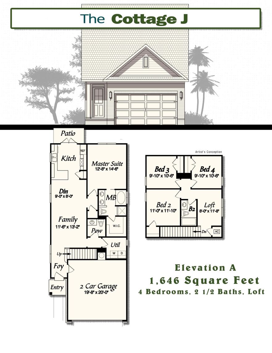 Brand new construction to be built in Niceville from a quality builder who has 37 years experience building in the NW Florida area. This 4 bedroom, 2 1/2 bathroom home features the master bedroom downstairs, a half bath for guests, and a charming open floor plan. You will love the detail and quality of finish throughout this home. 3cm granite counter tops in the kitchen with Frigidaire Professional Series Stainless Steel appliances, with tons of cabinet and counter top space. The entrance to your patio is through French doors in the kitchen. Upstairs is a loft area with the three additional bedrooms and full bathroom. This home will have tons of upgrades and features!