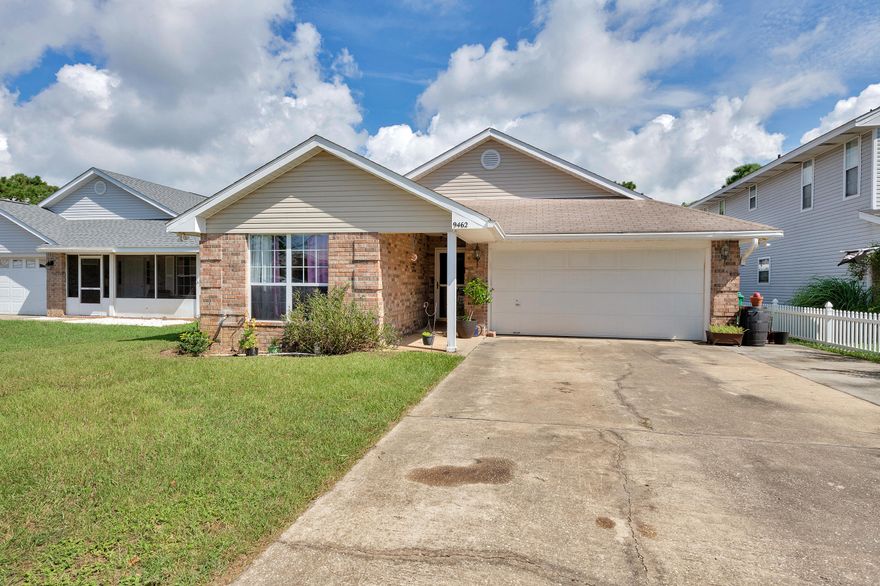 Beautiful pool home in East Navarre for $250,000! This home is conveniently located close to military bases, restaurants, Navarre Beach, schools, and shopping! This 3 bed 2 bath home has tile throughout and an open floor concept. The living room boasts a fireplace for those crisp winter nights.  The master bedroom is separated from the two spare bedrooms for privacy!  The master bedroom is spacious with plenty of room for larger furniture. The master bathroom features double vanity sinks and a walk-in master closet. The back yard has plenty of space for family gatherings and loads of privacy with the wooden fence. Cool off on the hot summer days in the in-ground pool!  Brand new HVAC system installed June 2020! New dishwasher and microwave also purchased in 2020.