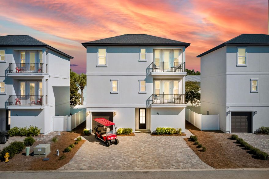 Located in the premier Hidden Palms community, 83 Ciboney Street offers the total package--fully furnished, beautifully finished, and complete with a 6-seat golf cart. Whether you're looking for a high-performing vacation rental or a low-maintenance second home, this property checks every box.Built by Boswell Builders, this 4-bedroom, 4.5-bath home comfortably sleeps 14 and was thoughtfully designed for both entertaining and relaxation. Each bedroom has its own private ensuite, plus a custom bunk nook makes hosting large families or groups effortless. Inside, you'll find designer finishes, a chef's kitchen with quartz countertops and stainless steel appliances, and an open-concept layout that flows seamlessly from room to room. Outside, enjoy your own private fenced patio with a grill and outdoor dining area, or take a quick ride in the golf cart to the heated community pool or nearby sugar-white beaches.

With $66,000 already booked for 2025 and rental projections of $110,000 per year, this is a rare opportunity to own a home that delivers both lifestyle and income from day one.

Don't miss your chance to own in one of Miramar Beach's most desirable neighborhoodsschedule your private tour today.