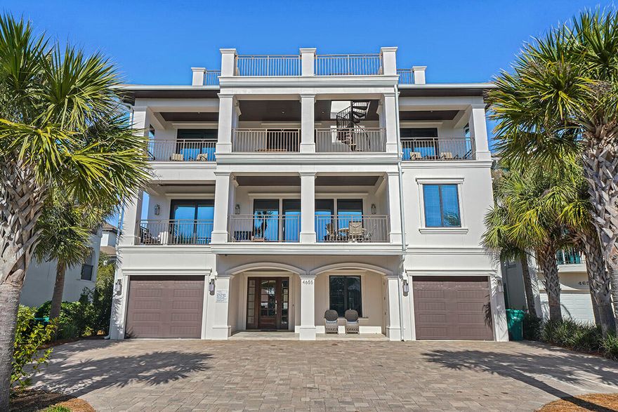 ''Sunreal'' is an exquisite vacation rental property with gulf views and balconies galore in the gated neighborhood of Destiny West. Over 300k in base rent for 2022The private neighborhood is a vacation paradise offering guests privacy, tennis courts, and a guest clubhouse.  This home encompasses 5,491 square feet of living space and over 3,000 square feet of lush outdoor living space, including a private pool, a covered lanai, and 5 large furnished outdoor balconies. The highlight of the home is the 50-foot pool with Jacuzzi tub, tanning shelf, and LED color-changing lights that makes night swims so much fun. The pool deck is complete with an outdoor lanai with a Viking grill,  an icemaker, refrigerator, and a flat-screen TV.  With eight bedrooms and seven bathrooms, the home