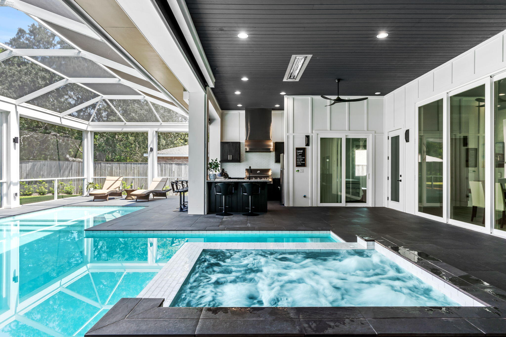 Luxury NEW Smart Home in Sandestin Resort - Fully Furnished and Short-term rentals allowed. 2024-$124,000K w/3 months owner use. Projections of $175,000K. EXCELENT RENTAL: Elevated living in this exceptional residence in the heart of Sandestin Resort. This distinctive home is set within a single HOA community, offering 4,200 square feet of thoughtfully designed indoor-outdoor living space, including an expansive lanai and a detached guest suite. Step inside to find a light-filled, open-concept layout that blends refined finishes with advanced technology. The residence is equipped with voice-activated smart systems for climate, audio/visual, window treatments, offering a lifestyle of convenience and comfort. Words cannot describe how exceptional this home looks and feels and all it offers the homeowner and family. The gourmet kitchen showcases a gas stove and oversized kitchen peninsula with seating for ten. Beautiful hand-crafted cabinetry, and a spacious walk-in butler's pantry, ideal for hosting and everyday functionality. Off to the side a nice wine bar for your favorite cocktail.
Inside, nearly 3,000 SF of interior space is accentuated by striking designer chandeliers, including a remarkable Chihuly-style glass installation in the foyer, setting a sophisticated tone upon entry.
A climate-controlled garage (814 SF) accommodates two vehicles and a golf cart parking includes two EV charging stations. The interior living space features a sleek electric fireplace, while the lanai includes a gas fireplace, creating atmosphere and warmth in any season.
Outside, living the resort life in this fabulous outdoor living space. It is a paradise!! The outdoor kitchen is appointed with an oversized griddle, XL ceramic and gas grills, a high-heat burner, and a full-size refrigerator tailored for gatherings both intimate and grand. Electric fireplace, large comfy setting area featuring a big screen TV for your favorite sports games. A hot tub connects to a sparkling saltwater pool, offering an inviting retreat designed for year-round use. Outside bathroom is a must for this fun filled area. The 1,200 SF lanai includes motorized screens and large accordion glass doors, allowing the space to expand into over 4,000 SF of seamless indoor-outdoor living.
A detached 240 SF climate-controlled suite, architecturally matched to the main home, provides versatile use as an office, guest quarters, studio, or creative space.
As an introduction to the Sandestin lifestyle, the sellers invite the new owners to explore amenities that make Sandestin special. The listing brokerage and seller(s) are presenting the buyer(s) of this property with (2) 90-minute rounds of Tennis court time, a golf foursome at one of our three championship courses, and a round of golf for up to four (4) players at the unrivaled Burnt Pine Golf Club.