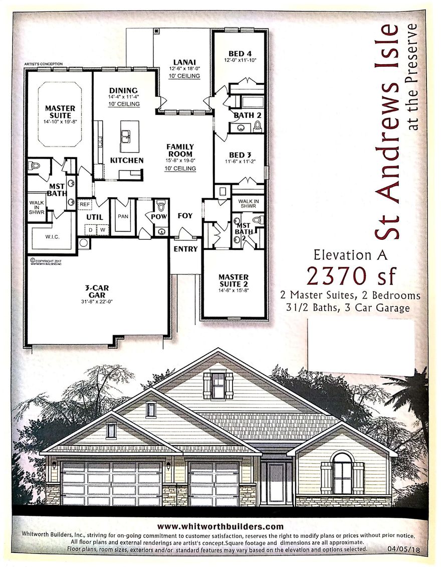 NEW BUILD IN THE PRESERVE IN MILTON! CLOSING COSTS PAID BY THE BUILDER USING ONE OF FIVE PREFERRED LENDERS-Wide open floor plan with 10 foot ceilings-stainless steel appliances and granite counter tops in kitchen-covered front porch and lanai-large master suite with dual vanities, tiled shower-ceiling fans -low E tilt in windows for easy cleaning--sodded front, side and back yards with sprinkler system featuring Rain Bird sensor and automatic timer-half acre lot. The Preserve is convenient to I10, less than 30 minutes to Navarre Beaches, downtown Pensacola and the Cordova Mall.
All lots in The Preserve are on public water and sewer, NO SEPTIC TANKS, and there is plenty of room in the back yard to put a pool, shed or workshop or to store your RV, boat and other toys.