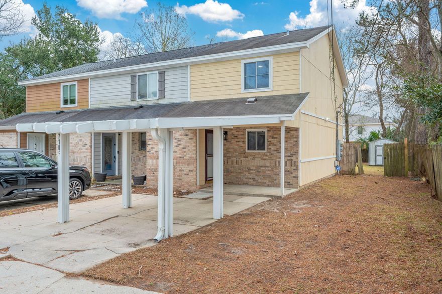 Spacious end-unit townhome with updates and smart features throughout.  Perfect location for Eglin or Hurlburt field access! This home delights with a large yard and covered porch. Kitchen is trendy with slate blue cabinets, granite counters, pantry and stainless appliances. Double vanities, half bath, upgraded fixtures and natural light. Plenty of storage, and indoor laundry room.  Smart lighting, nest thermostat and keyless entry! Extra parking in front with covered carport. Seller to replace roof prior to closing.