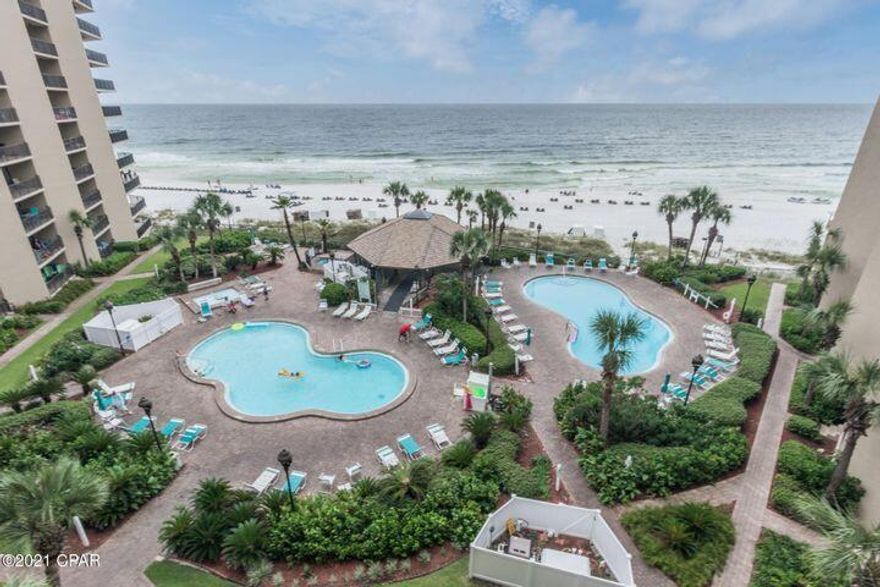 GULF FRONT CONDO!! This is a gorgeous 2/Bedroom, 2/Bath unit at Summerhouse Condos, located conveniently on the 5th floor, with a spectacular view of the pearly white beaches and beautiful emerald ocean. Summerhouse is one of the most respected complexes on the Thomas Dr. corridor. This beautifully decorated condo is newly painted and is ''rental and suitcase ready''. This family friendly resort offers a number of recreational resort amenities for you and your guests to enjoy. From swimming to tennis, from video games to shuffleboard, activities are available for all ages for your most enjoyable Panama City Beach vacation. All information is believed to be true but should be verified.