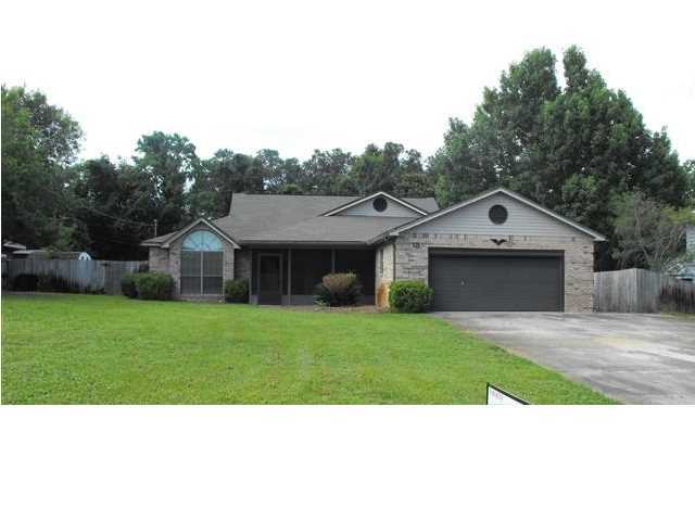 NEW PAINT! The 28x18 great room has vaulted ceilings with skylights that make this home larger than it appears. 12x30 screen porch in the back of the house with a 12x16 open deck. The master bedroom adjoins to a huge bathroom with two vanities, walk in shower and walk in closet. Spacious kitchen, 2 car garage with an extra wide driveway and a fenced back yard. Close to Eglin AFB and less than 1/2 mile from beach with a boat launch.