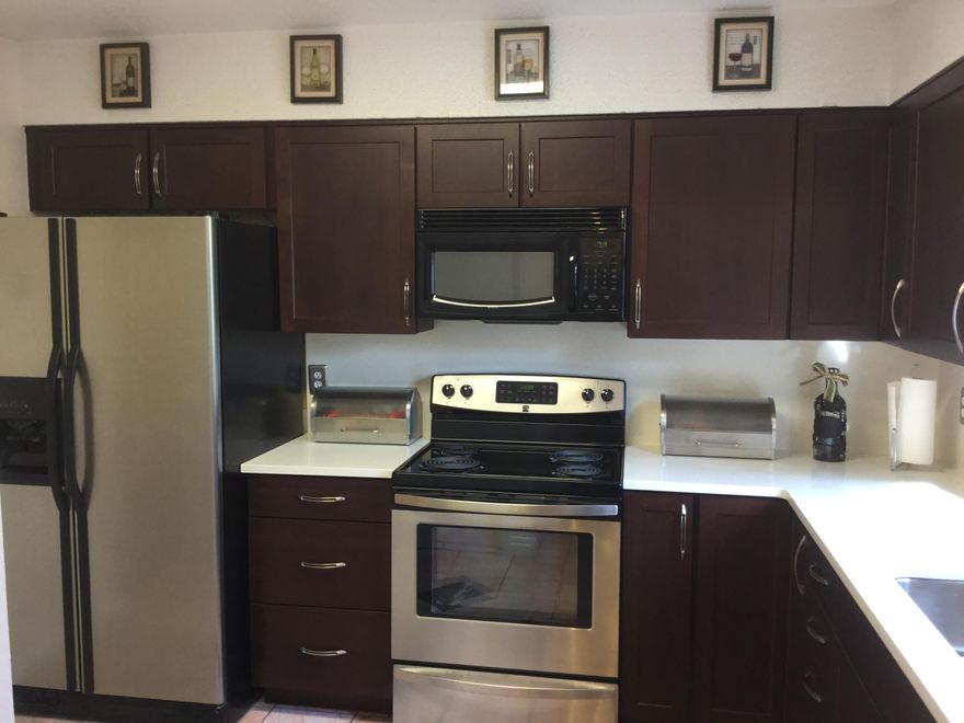 Home has a contingent contract of it with a 72 hour kick out clause. Cherry kitchen cabinets and beautiful white quartz counters. New dishwasher and stove. Washer, Dryer, and refrigerator will convey as is. The main floor has been totally remodeled also. The stairs have just been redone in beautiful light birch and are stunning. The upstairs flooring is new also and is luxury wood laminate. The house has been freshly painted. All the homes have brand new 30 year dimensional roofs This home also has a huge attic space through the closet of the master bedroom and its a great storage area. Association fees are very affordable. Updates done to the home are recessed lights flooring, baths & kitchen.