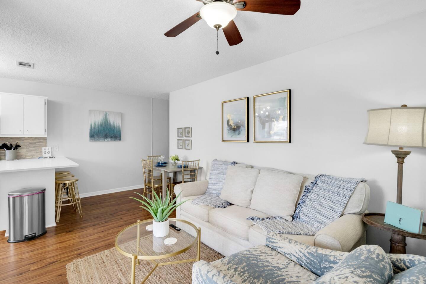 Welcome to the Cozy Coastal Retreat ~ one of the lowest priced two bedroom condos located south of 30a! With upgrades such as LVP flooring, quartz counter tops, upgraded appliances and lighting AND a new AC (2021), this condo is turn key! ABOUT THE COMPLEX: Beachside Villas remains a guest favorite in the area! With two pools, tennis AND pickle ball courts and a gold cart concierge (during season) to transport owners and guests to the large beach access, Beachside Villas delivers the total package to those yearning for a stress-fee beach escape.Whether you are looking for your next vacation rental investment, or a getaway for your own personal retreat, the Cozy Coastal Retreat is the property for you!https://dprrentals.com/property_rental/cozy-coastal-retreat
