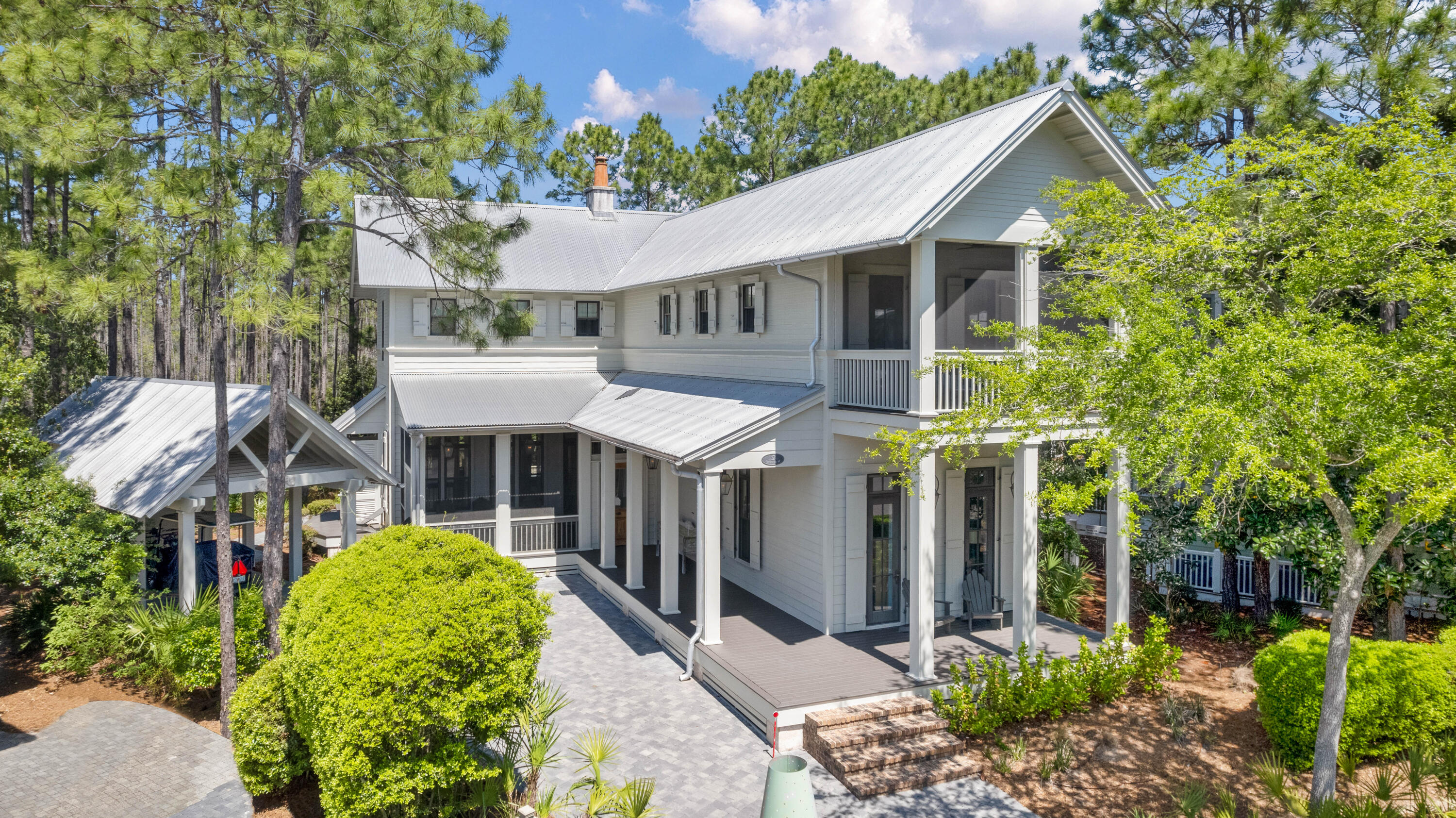 Beautifully crafted Beach home tucked away on a large, private lot in Watercolor! This spacious coastal residence features 4 spacious bedrooms with En Suite baths, an inviting open concept layout ideal for entertaining, a high-end kitchen with Quartz countertops & Wolf Appliances, newly refinished Hardwood Floors, a 2-sided Fireplace, Vaulted & Cypress ceilings, Shiplap Walls & Crown Molding throughout and multiple covered porches. The oversized backyard is a rare find, complete with a Private Pool, Summer Kitchen & serene views of the beautiful Preservation Area located behind this lovely beach home. Offered mostly furnished! Enjoy great amenities including the Watercolor Beach Club, multiple community pools, parks, nature trails & easy access to Western Lake, Seaside & all of 30a!