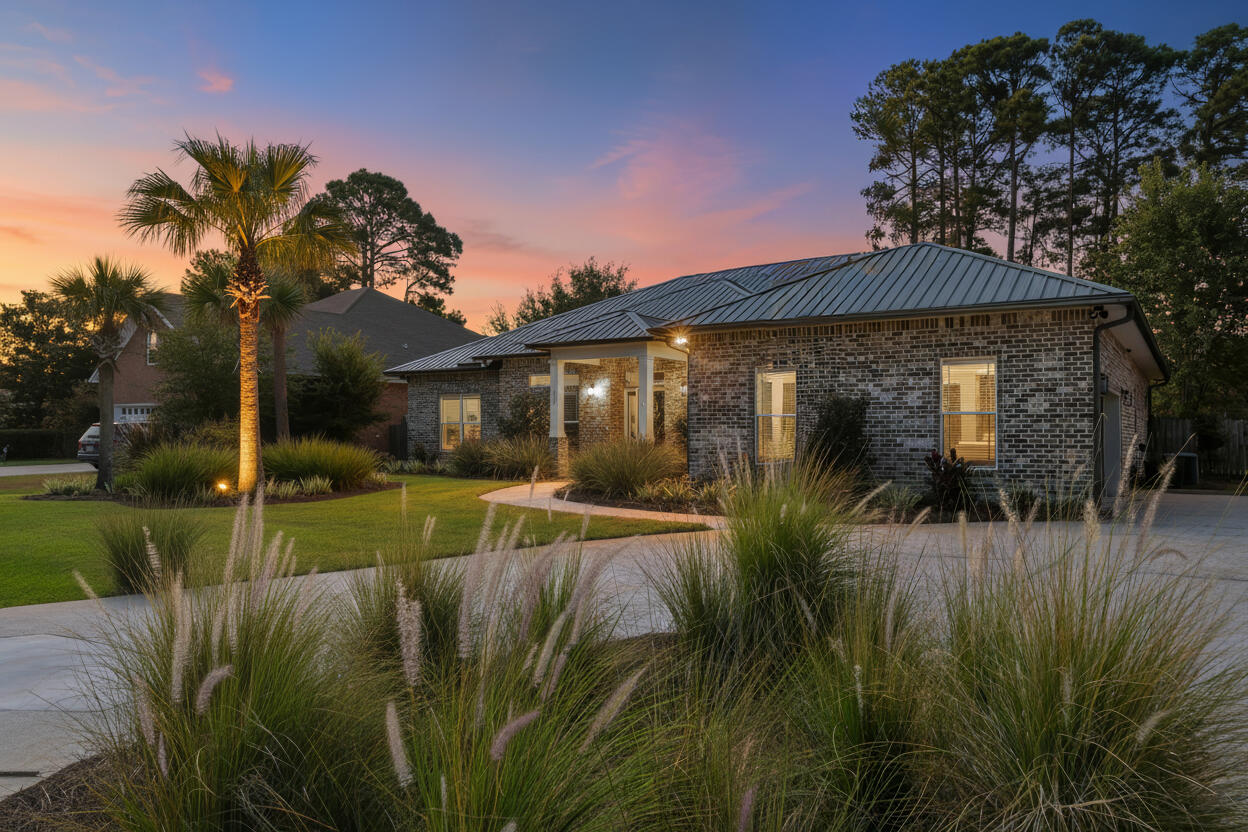 Welcome to 1361 Forest Shore Drive, a beautifully maintained all-brick home in a quiet setting in Miramar Beach near Paradise Park and Choctawhatchee Bay. Built in 2014 and thoughtfully updated over the past two years, this three-bedroom, two-and-a-half-bath residence with an additional dedicated office offers timeless curb appeal, and modern upgrades.The home's open-concept design features high ceilings, abundant natural light, and a split-bedroom floor plan that provides both comfort and privacy. The spacious kitchen is ideal for everyday living and entertaining, complete with stainless steel appliances, granite countertops, a center island with bar seating, and ample cabinet space. It flows seamlessly into the dining area and living room, where French doors open to the backyard.... and a newly added electric fireplace creates a cozy focal point.
The private primary suite is tucked away and features peaceful backyard views, a generous en suite bathroom with double vanities, a separate shower, and two large walk-in closets. Two guest bedrooms are located on the opposite side of the home, separated by a full bathroom and a powder room for guests. The dedicated office space with French doors makes working from home both functional and stylish.
Recent updates to the home include a new 2025 HVAC system, new whole-house generator, remodeled kitchen, dining room, primary bath, family room, laundry room, closets, and hardwood floors in the bedrooms. The garage has been updated with a new reinforced garage door for added storm protection, built-in cabinetry for additional storage, epoxy floors, and new attic access ladder. The exterior of the home has a Ring Doorbell system for added peace of mind and new brick pavers define the entry. Brick pavers have been added to the rear porch along with a pergola and outdoor fireplace. The landscaping too has been renovated with new sod and outdoor low voltage accent lights.
With its metal roof, attractive brick exterior, and no HOA restrictions, this home offers long-term value and lifestyle flexibility just minutes from the sugar-white beaches, dining, shopping, and golf courses that make Miramar Beach so desirable. Whether you're looking for a primary residence or a second home along Florida's Emerald Coast, 1361 Forest Shore Drive is a must-see.