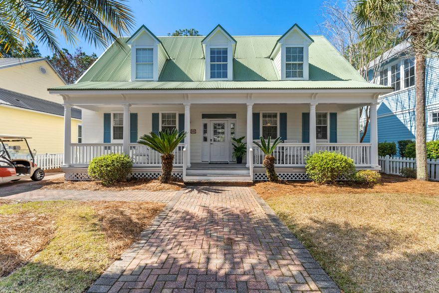 Delightful furnished cottage awaits in the Crystal Lake neighborhood of Sandestin(r). Enjoy open spaces, natural light & private back yard. The living space is complemented with vaulted ceiling. Dining and kitchen are nicely appointed and ready for family & friends to gather. Outside- Relax on the 44' deck, with birds chirping in the background. Also on the main level is master bedroom with ensuite bath. Upstairs the guest bedrooms are generous in size & share a large bath with double sinks. Crystal Lake offers lakefront green space & pool area. No short term rentals allowed.  Golf Cart included to enjoy the resort.  The Sandestin Golf & Beach Resort is a 2000+ acre resort with amenities that include a beautiful private beach, 4 championship golf courses, full service marina, tennis,