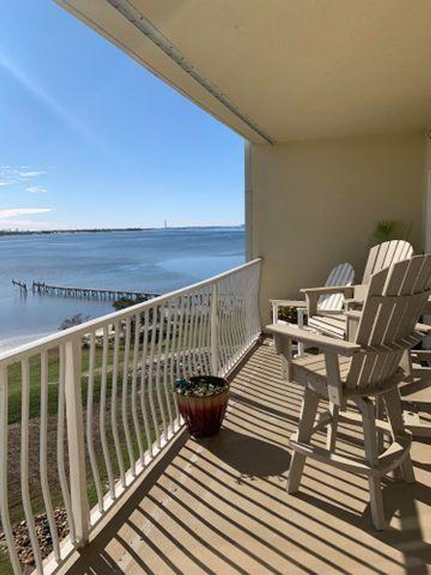 Intercoastal Pointe is a gated community directly on the beautiful Santa Rosa Sound. Located on the 4th floor with amazing views of the Gulf of Mexico over Eglin's Barrier Island. Spacious waterfront balcony/terrace off the living area to take in beautiful sunsets. Master Suite with balcony access, ensuite bathroom and large walk-in closet. 2 Additional Bedrooms and full bath as well. Living Area is open to the Kitchen w/ breakfast bar and Dining Area. Laundry Room complete with Washer & Dryer. HVAC recently updated with dehumidifier.  Minutes from Hurlburt Field. Pool, Spa and Dock all located on property. This condo includes a deeded boat slip.