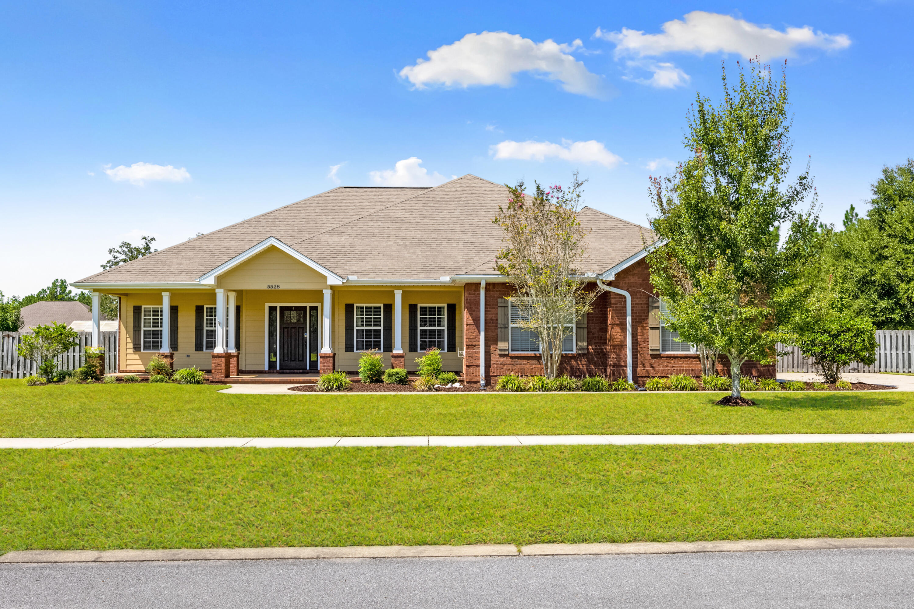 You must see this gorgeous home and this beautiful gated community. This 4-bedroom 2.5 bath home is a 2013 parade of homes entry, and it shows. The owners of this home have stopped at nothing to give it that wow factor. The moment you walk in the front door you will be amazed. To the right is the office with stunning barn doors, that were custom made. Walk into the one of two-living rooms, entertainment areas and you will be amazed. All new LVP flooring has been added to most of the home and it is gorgeous. The second living room, or entertainment room has a 120-inch electronic theater screen for a projector and a large brick fireplace that expands from wall to wall with windows looking out to the backyard oasis. This room can be used for so many thing Walk into the kitchen and be amazed. If the large commercial sized refrigerator and newer Samsung dual oven and new dishwasher aren't enough, then the gorgeous tongue and groove wood hand-stained ceiling will just amaze you. The back yard has a beautiful in ground gunite pool and a gorgeous covered custom backyard kitchen equipped with a hibachi grill and luxury granite for those summer night back yard BBQ's. You cannot miss the enormous full size beach volleyball court, with lights...imagine the fun you can have with this whether you are a player or not. This yard also has a garden and a green house, and a large shed, so many possibilities, you can do so much with this huge yard. The home also features a 10-camera high-definition security system, alerts are recorded and sent to your phone. The garage is so large you can fit two large pick-up trucks and still have space. Do not wait to see this home, this is one of a kind. Message me today for your private tour.