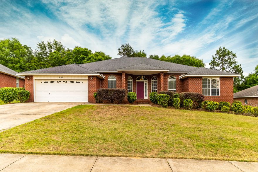 This home features 4 large bedrooms and 3 baths as well as a formal dining room, Florida room and an office area or formal living room. The floor plan is designed so that the bedrooms are split 3 ways with baths convenient to each. The family room has a high vaulted ceiling, wood laminate flooring and fireplace. The kitchen has a center island, lots of cabinet space for storage, stainless appliances,and breakfast area. The home has an attached 2 car garage and privacy fenced yard. Fox Valley is a very social subdivision with sidewalks, playground, and community Facebook group that shares helpful information and subdivision events.