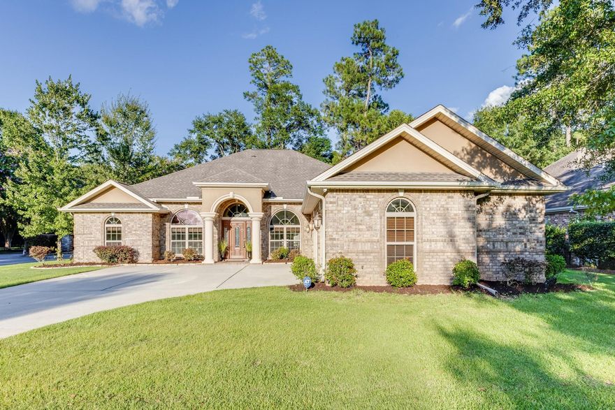 Located in the prestigious Claire's Vineyard gated community on a corner lot. This 5 bedroom, 3 bathroom home is refreshed and ready for its new owners. Brand new carpet. Updated Light Fixtures, Refreshed Backsplash, Large Kitchen with lots of cabinet space and a center island with vegetable sink.  Home also has a formal dining room and an office. The master bathroom has a HUGE tiled shower, soaking tub, and TWO vanities  New Sod and Landscaping in the backyard with a great covered back porch and paver patio. Oversized 3 car garage. New Septic Field installed in December of 2021. Seller will pay towards buyers closing costs