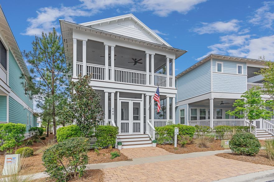 This gorgeous Seabreeze floorplan in NatureWalk Seagrove is located in one of the most convenient & accessible neighborhoods to 30A! And is a short bike ride away from the renowned Seaside & Watercolor neighborhoods - and the beach itself! This home has never been rented - and features TWO large screened-in porches, two primary bedrooms, an extra-wide lot that can park 3 cars + 1 non-exclusive space in the front, upgraded ceiling fans, custom wallpaper accents, and custom window treatments throughout. The exterior trim & porches were repainted in July '22. The Interior paint has recently been retouched throughout. This home includes a large heated/cooled walk-out closet to fit bikes, golf clubs & your storage needs, and a walk-in laundry room. Rental projections approx $85,000 annually.