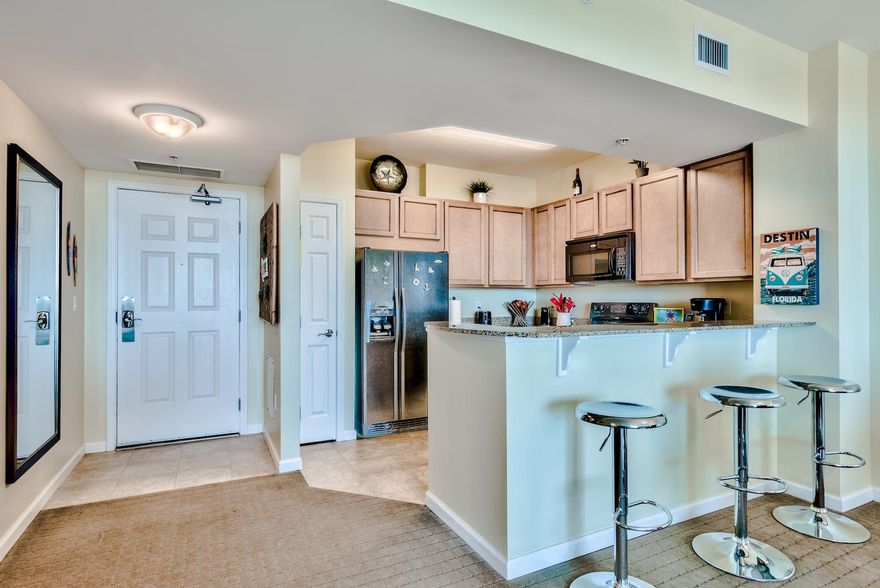 This 3rd floor, junior two-bedroom condo offers views towards Henderson State Park. It has an open concept living and dining area, as well as an expansive and inviting balcony just perfect for taking in the serenity of the Palm trees near the balcony. Enjoy the many onsite amenities, including a lushly landscaped pool area boasting Destin's largest lagoon pool with waterfall features, a kiddie pool, hot tub, and splash pad, as well as a playground, fitness center, and tennis and basketball courts. Want your toes in the sand? The resort offers complimentary shuttle service to the beach for you to enjoy Destin's world famous sugar-white sand and emerald-colored water beaches. Shuttle service takes you to the June White Decker Public Beach access which is just minutes away.