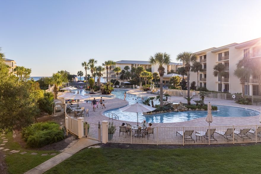 High Pointe is a fabulous community that has much to offer.  Being nestled between Rosemary and Aly's Beach makes this a premier location.  The balcony is the perfect place to enjoy your morning coffee and afternoon cocktail. High Pointe is a small resort on 30A. It offers tennis courts, playground, amazing lagoon pool with spa and waterfall, children's pool, grills and Crabby Steve's, a great beach restaurant that is Gulf Front!  You can park your car and  enjoy bike riding or walking to many of the restaurants and boutiques near by. This condo has GREAT rental history. A few pieces of art work do not convey.  All information is deemed correct, but should be verified by buyer, if important.