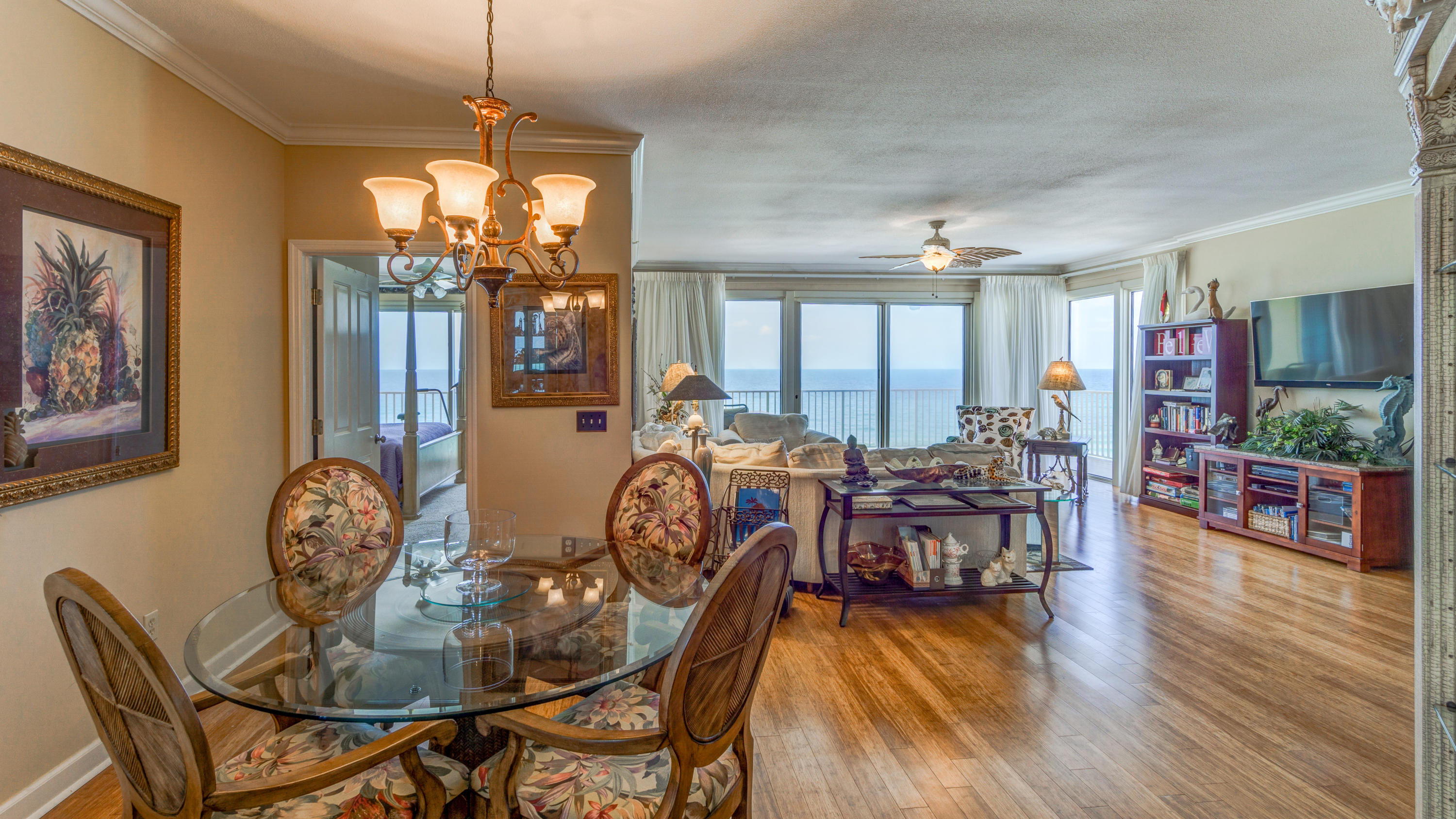 HUGE price reduction! Priced $70,000 less than last sold unit!! Gorgeous sunset views from this west facing corner unit in a beautiful condo with only 28 units, two on each floor! This fifth floor West end unit boasts a large balcony perfect for sunset watching, daydreaming, dining and beach gazing. The large wrap around porch lets you have panoramic views of the Gulf of Mexico. There is a huge kitchen and spacious living area with plenty of room for your family and friends. Wake up to views of the Gulf of Mexico just outside the sliding glass door of your Gulf front master bedroom. Master Bath is complete with two vanities, his/her closets, a garden tub and tile shower. The 2nd bedroom is large enough for a queen bed and also has views of the Gulf from a large window.