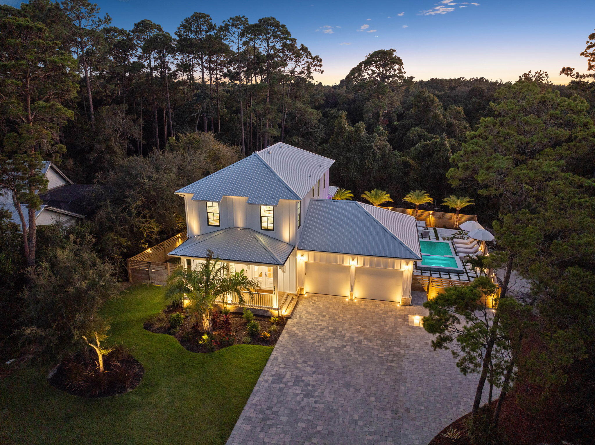 Nestled along the picturesque Scenic Highway 30A, this gorgeous coastal cottage is a gem that captures the essence of serene beachside living. The exterior boasts charming white shiplap siding, complemented with a welcoming porch adorned with Daybed swing.  As you step inside, you are greeted by a bright and airy open-plan living space that seamlessly blends coastal elegance with cozy comfort. Large windows allow natural light to flood the interior, highlighting the beautifully curated decor that features soft blues, and sandy neutrals.  The highlight of this 4 Bedroom 4.5 Bath cottage is its stunning outdoor area. Just beyond the living room, you'll find a spacious deck that overlooks a sparkling pool, framed by lush tropical landscaping for added privacy. The pool area is an oasis Just beyond the living room, you'll find a spacious deck that overlooks a sparkling pool, framed by lush tropical landscaping for added privacy. The pool area is an oasis of relaxation, with comfortable loungers, vibrant umbrellas, and a soothing oversized Hot Tub. Adjacent to the pool is an exquisite outdoor kitchen, equipped with high-end appliances and ample counter space for entertaining. Imagine preparing fresh seafood while enjoying the sound of waves crashing off in the distance. The outdoor dining area is perfect for al fresco meals with family and friends, making every gathering feel like a special occasion. Located near the charming communities of Alys Beach and Rosemary Beach, this coastal cottage offers easy access to beautiful sandy shores, boutique shopping, and delightful dining options. Whether you're lounging by the pool, dining under the stars, or exploring the nearby coastal towns, this cottage is an idyllic retreat for anyone looking to experience the best of 30A.
***6 Seater Street Legal Golf Cart Included***