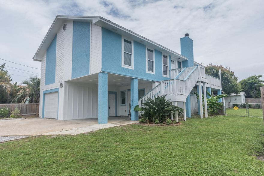 UNDER CONTRACT .SELLER TAKING BACK UP OFFERS .Must see Beach House that is R2 Zoning Rental Ready .This Home can be Rented Upstairs Or Downstairs or Together .Downstairs was Enclosed to Make it an Extra 2 Bedrooms 2 Full Baths .Kitchenette and Living  Area .Patio off the Downstairs Unit.Upstairs 2 Bedrooms 2 and a Half Baths .Deck with Gulf Views . In the Second Block Of Bid a Wee Private Beach with the Gates and walkways