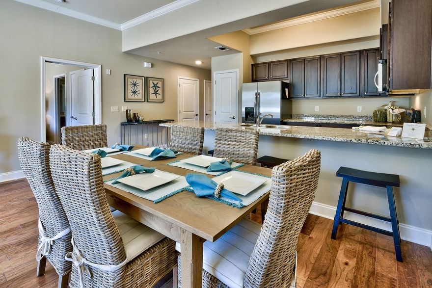 It's Alerio, offering BRAND NEW beach condos. Stroll across the street to the beach via one of the two deeded beach accesses (1 private), or hop in your golf cart for a short ride to shopping, dining and entertainment on Scenic 98 (a.k.a. Old 98).This 1st-floor, 3-bedroom condo offers wood floors throughout with tile in baths; 10-foot ceilings; crown moulding in living area; granite countertops in kitchen & baths; stainless steel appliances; washer and dryer; and two-year warranty. An on-site check-in office adds to Alerio's value and security as a vacation rental. Alerio will be fenced and gated, with a fabulous heated pool, hot tub, splash pad for kids and outdoor grilling area. Don't miss this unique opportunity to own a vacation rental condo at low pre-completion prices!