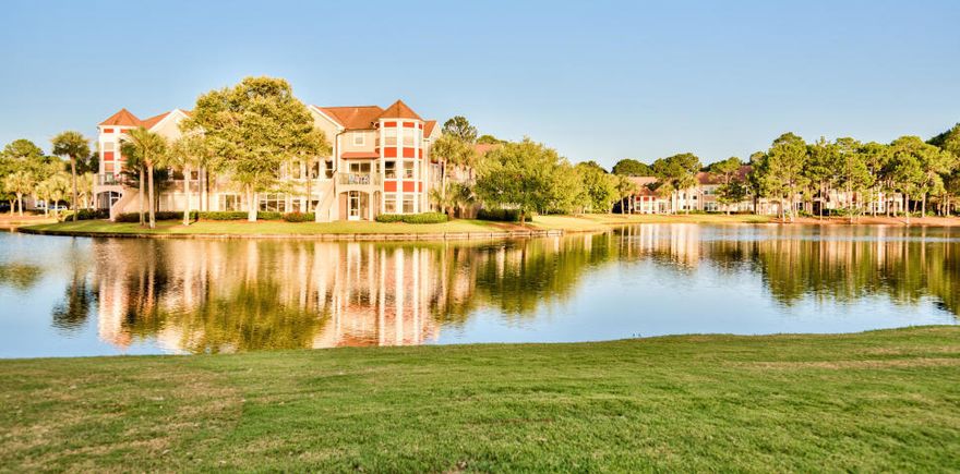 Enjoy Lake, Golf Course and Fireworks views from this spacious 3 Bedroom, 3.5 Bath Condo priced to sell.  Furniture, GARAGE AND 4-SEATER GOLF CART ARE INCLUDED!  New rustic gray wood-look tile floors throughout the main level and the blue, green and white decor give it a coastal feel.  Wake up to lake views in the large main level master suite with a large walk-in closet and bath with a dual vanity, separate tub, shower and water closet.  New vanity in powder room, new granite counter-tops in light and bright kitchen with island, new Water heater and new electric fireplace. Turnberry is a beautiful condominium that feels more like a home with a Community Pool in Sandestin Golf and Beach Resort, walking distance to Marina Bar and Grill, the Tennis Courts and The Village of Baytowne Wharf.