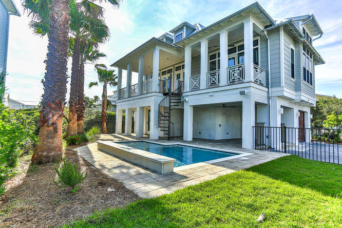 This magnificent, newly constructed home is located in the small, private, gulf front, gated community of Sea Turtle. It is in one of the most desirable areas of Old Seagrove Beach. There are only 7 lots in this community and this home is not even 200 feet to the private beach walk-over. This home has the real Old Florida appeal and ambiance. The innovative design completes the aesthetic of coastal comfort and timeless design. It has a private, salt-water pool and an outdoor spiral staircase that takes you to the 2nd floor balcony. The 1st floor has firerock flooring through-out, foyer, a sitting room, 2 bedrooms, 2 baths, a laundry room and garage. The 2nd floor has glorious gulf views and a nice open floor plan. The 1st & 2nd floors feature shiplap walls and beautiful walnut wood floors.