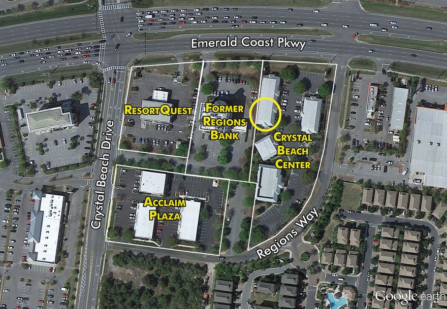 Premier office space located directly across Highway 98 from the new Whole Foods in Destin, Florida's most desirable ''live, work, play'' district. The site's fabulous central Destin location and convenience to the Mid-Bay Bridge successfully draws from all the peripheral submarkets. The suite is in excellent condition and the overall office campus is meticulously maintained and very well managed. Enjoy the accessibility of a one-story building! Suite 3-D includes a large reception area, an oversized office and/or conference room, 2 large offices, 1 small office, a work station, kitchen area, and restroom. Tenant shall receive a space on the sign with visibility on Highway 98.