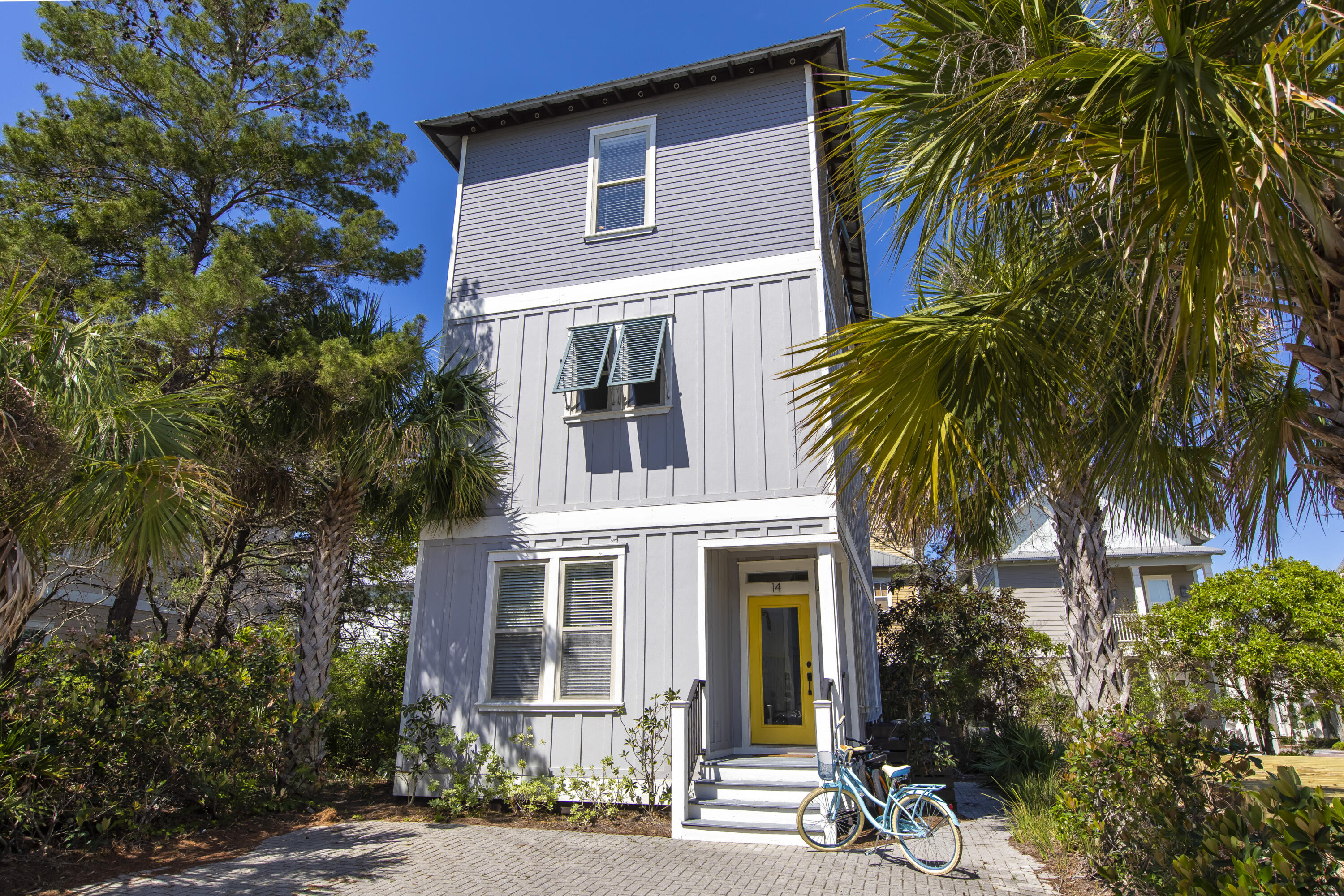 This Seacrest Beach home is situated perfectly just a short walk to the Lagoon Pool, easy walk to the 30A bike path, and a tram stop. This three bedroom, three and half bathroom home is being sold fully furnished and rental ready. Master is on the 1st floor with a great walkout porch. Also on the first floor is an additional bedroom & bathroom. Second floor has a very open floor plan with an updated kitchen, dining area with plenty of room for all of your guests and a spacious living area that opens on to the porch. All new interior paint, living room furniture, new stove and countertops. Please request exclusions list. *Please verify all measurements if important.*