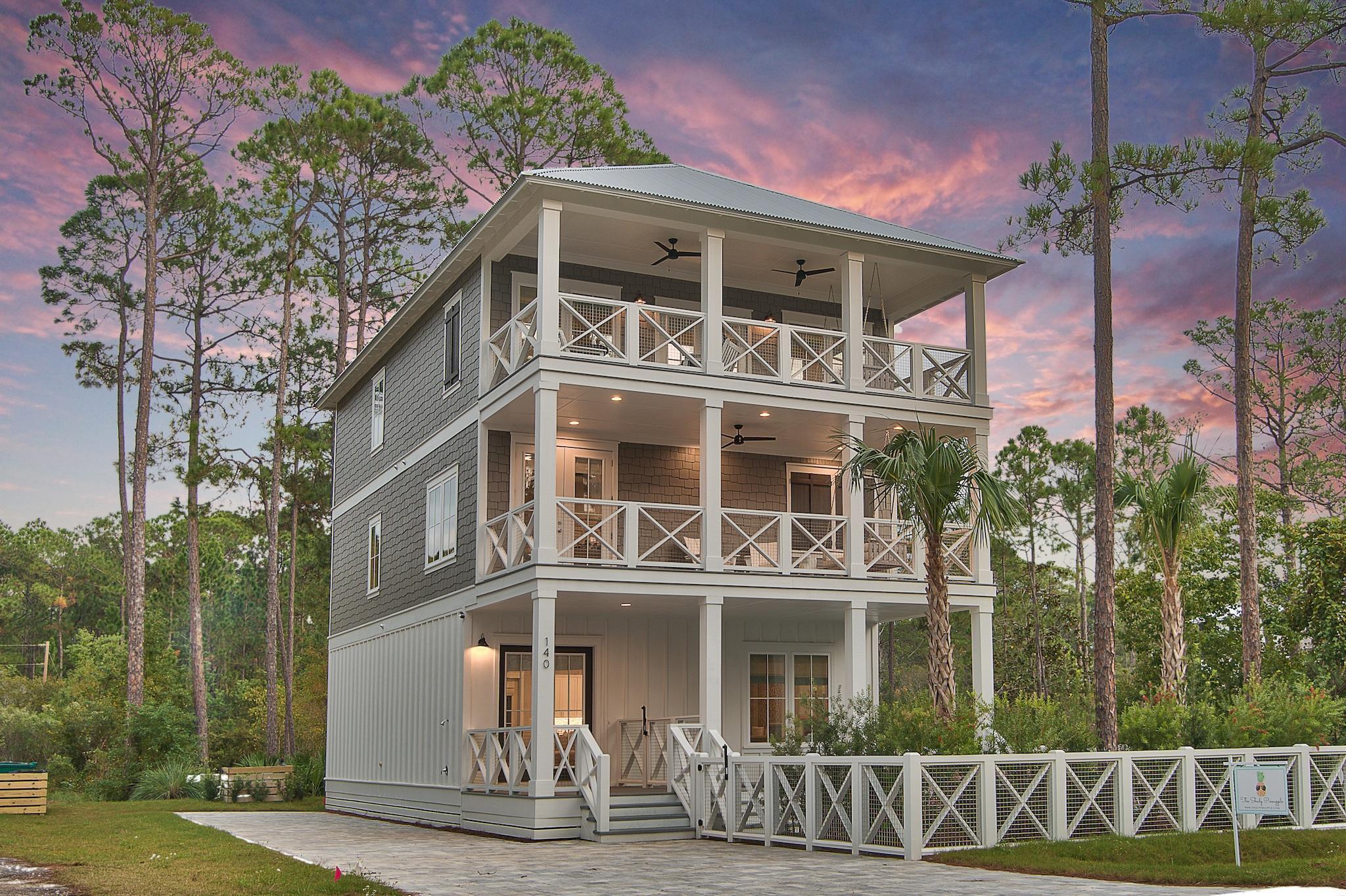 2021 Rent Actuals were almost $230k and that's with owners use!  This gorgeous like-new home is set up for pure enjoyment for everyone in your family in beautiful Seagrove Beach! Featuring 5 bedrooms, 5 1/2 bathrooms and accommodations for 18, the Shady Pineapple is the dream vacation spot. Walk to the beach in less than 5 minutes (1 block) or walk to Seaside (approx. 1 mile) or stay home and enjoy the heated private pool (can be heated for additional fee) or make a bonfire to enjoy all evening! The first floor is flooded with natural light for everyone to enjoy with an open floorplan featuring a gourmet kitchen with an oversized island featuring quartz countertop and top of the line appliances, a spacious living room, and dining room area.