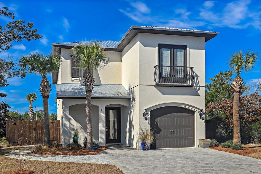 This new 4 bedroom home with over 2,100 sq feet is located in the secure gated subdivision of the Villas of Frangista. It is walking distance to Scenic Hwy 98 and has Gulf of Mexico beach access! The Villas of Frangista is a new, charming subdivision with a beautiful Community Pool, Clubhouse, and cobblestone streets throughout. This beautiful home is being sold with brand new furniture!!! No artwork is included. Gas patio grill, new kitchenAid stainless steel stove, microwave, and refrigerator are included as well. This home is move in and rental ready at a unbelievable price. Come see today!