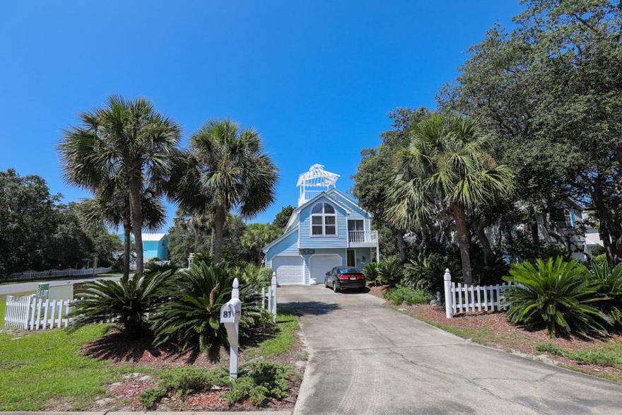 Large lot in Seabreeze, with close proximity to the deeded beach access across the street. From the third level, outdoor ''crow's nest'' you have gulf views to the East and West. Large corner lot offers a lot of potential for additions to the home, including additional bedrooms, bathrooms, and a pool. The home is a 2 bedroom, Master being on the main level and the second bedroom on the second level with the large open living area and kitchen. The seller has performed an inspection on the home and it is attached in the documents section of this listing. Please take the time to review the report, as the home will be sold in ''AS-IS'' condition, with no repairs to be made by the seller.