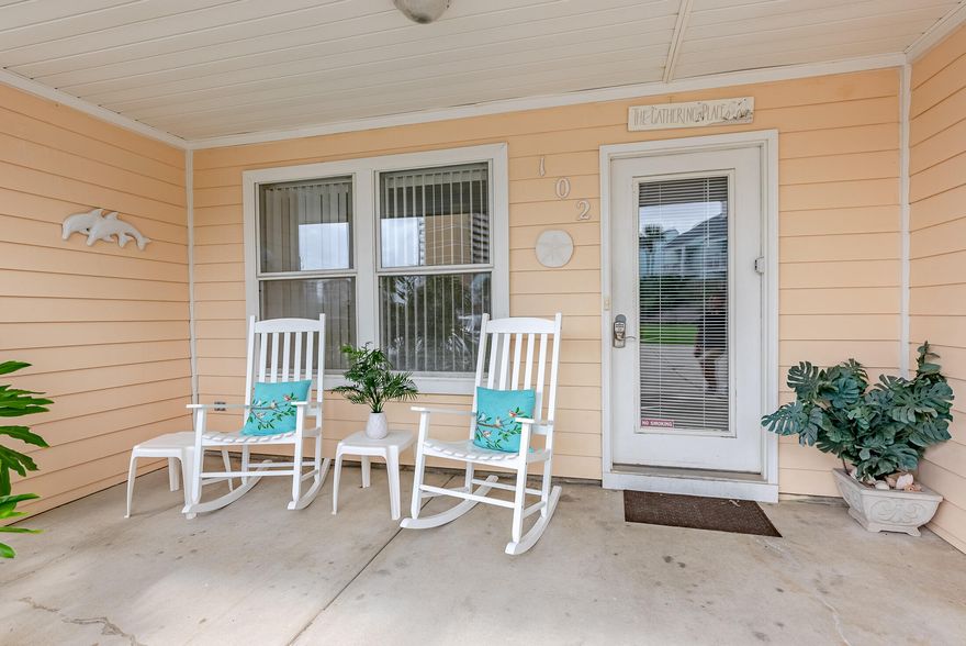 This awesome Ground floor 'Peachtree Condo' is only steps away from the gorgeous white sandy beaches of the Gulf. Peachtree Place is an intimate complex situated directly across the street from the beach( beach access 73). The front patios are enormous and welcoming. There is also a private back patio overlooking a Preservation area.This unit is being sold rental ready ,yay! Other great features include Hall Bunk Beds, a new refrigerator (2020),new Hot Water Heater(2020),new HVAC system (2021) ,a Tall commode and duct work cleaned & sanitized (2021) Wow! Not only is this unit fantastic, but the complex is one of our favorites too! It has Low HOA fees (329. a month),the location is brilliant too (near grocery stores, Pier Park, the 30A corridor and Carillon Beach! Come See