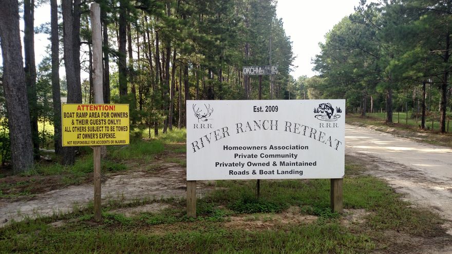 Nestled in the River Ranch Retreat community surrounded by Mother Natures beauty. The Lot is practically cleared. A attached additional lot is being offered for sale as well. Trailers are welcome. Close to boat launch on the Holmes Creek witch runs to the Chactawhatchee River. Perfect fishing retreat.