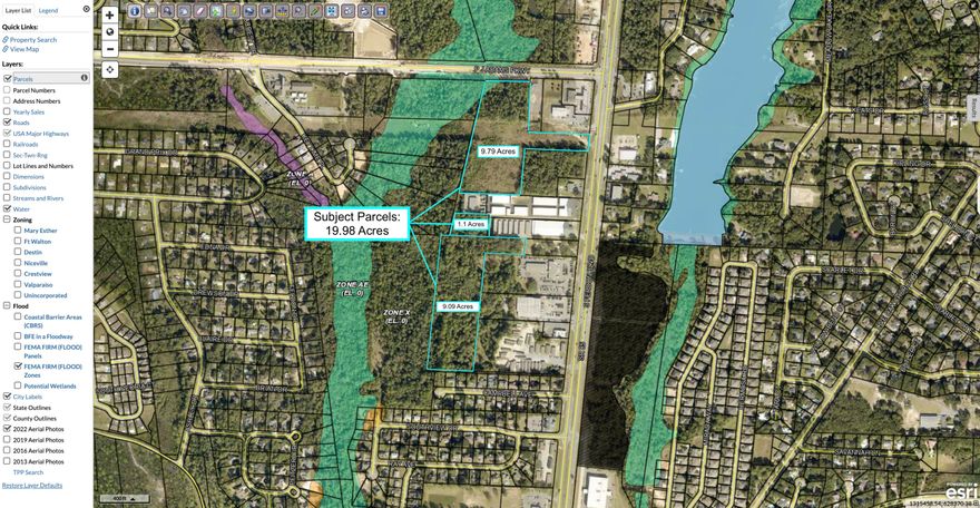 NBI Properties is pleased to announce a terrific opportunity to purchase 19.98 acres in the most robust commercial real estate market in Florida.  The property is positioned within a high-traffic corridor with 345 front feet on PJ Adams Pkwy and 130 feet fronting Ferdon Blvd South with a combined traffic count of 63,000 vehicles per day. Zoned C-1 allowing a variety of commercial uses, the subject property is within one to two miles of Walmart, Crestview Commons, several hotels and restaurants, Hospital, Healthcare Providers, and easy access to Interstate 10.