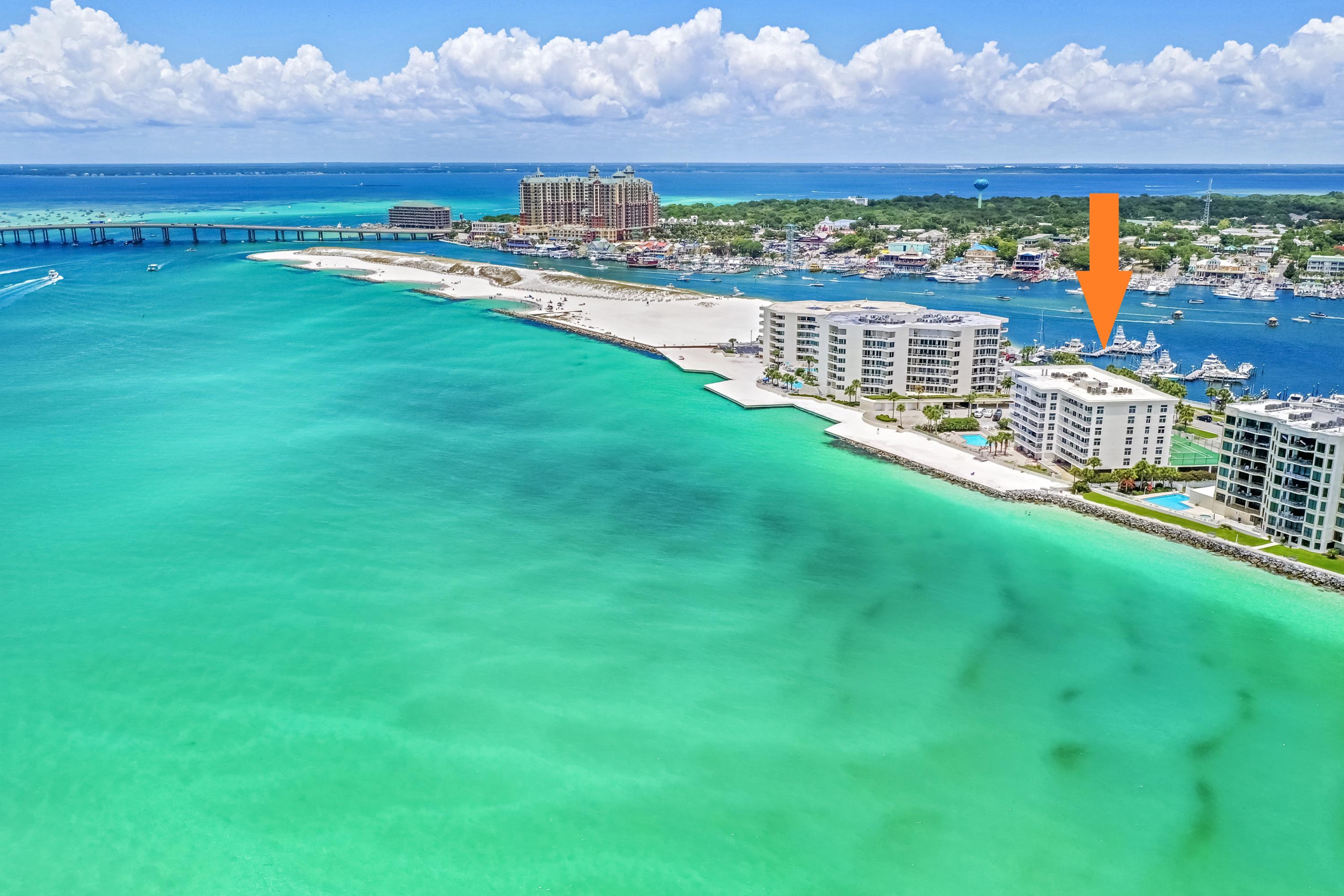 Price does not include boat slip! Rare opportunity to own a double unit at Waterview Towers!! Breathtaking panoramic views of Destin Harbor, the Gulf and East Pass from almost every room! This 3 Bedroom unit comes complete with a boat slip that will accommodate a 36 ft boat on the deep protected water of Destin Harbor. This unique complex offers the best of all worlds; access to the beach and Gulf, all the amenities and attractions of the Harbor including restaurants, entertainment, and water taxi!