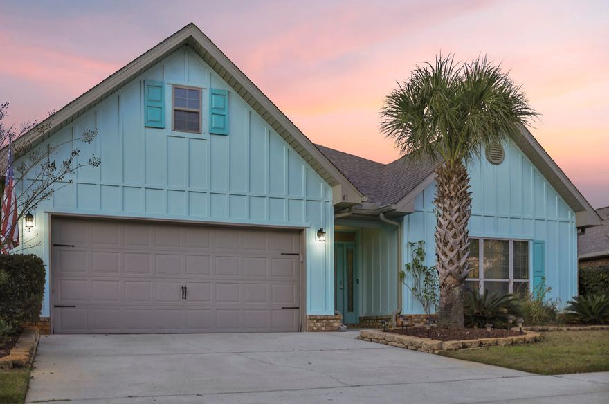 Experience the Best of Waterfront Living at Whispering Lake. Located between the bay and the celebrated beaches of 30A. Welcome to this beautifully upgraded home nestled in the sought-after Whispering Lake community in Santa Rosa Beach, where waterfront living meets everyday convenience. Perfectly located just minutes from 30A, sugar-white beaches, top-rated schools, shopping, restaurants, and hospitals, this property offers the ideal blend of serenity and accessibility. Step inside to discover engineered hardwood flooring, recessed lighting, and a cathedral ceiling that enhances the bright open feel of the living area. A tray ceiling in the primary bedroom  adds dramatic appeal and enhances the bedroom's design. The kitchen is a chef's dream, complete with granite countertops, stainless steel appliances, upgraded custom cabinetry, pantry, and a spacious breakfast bar for casual dining. The primary suite is a peaceful retreat with lake views, a large walk-in closet, and a luxurious ensuite bath featuring double sinks, an oversized jacuzzi tub, and a separate shower. Privacy is prioritized with a split-bedroom floor plan, placing the primary suite away from the additional two bedrooms. Enjoy your morning coffee or unwind in the evening on the screened-in porch overlooking the lake, or take a stroll along the sidewalk of this charming neighborhood. With two community docks, you can fish, relax, or soak in the tranquil lake views. Whispering Lake boasts some of the lowest HOA fees in Santa Rosa Beach, making this property not just a home, but a smart investment in lifestyle and value. Schedule your  tour today!