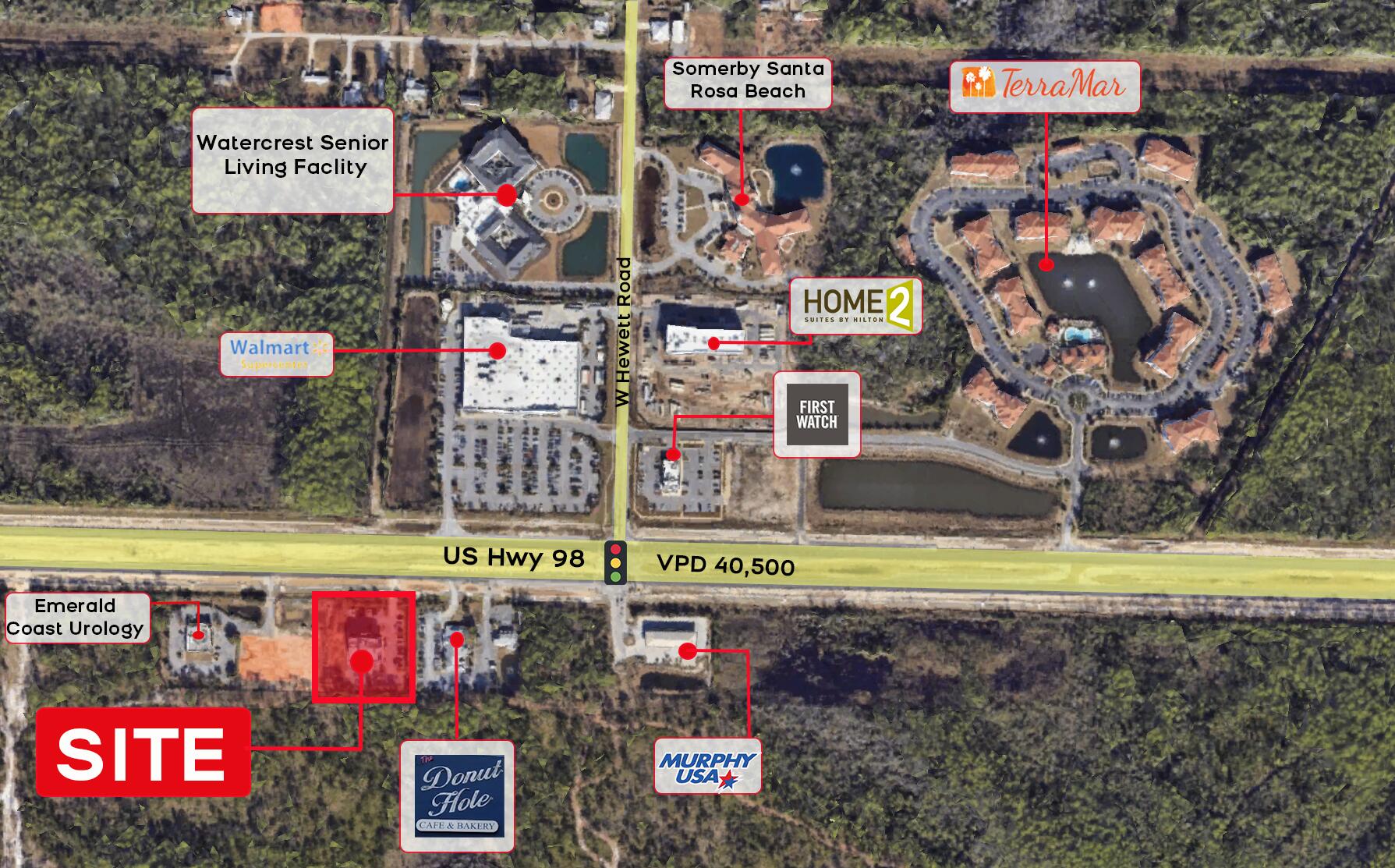 Prime Class-A Office and Medical Office Space For Lease in the heart of Santa Rosa Beach, FL. The building comprises 18,485 square feet; Suite 101 features 2,259 SF of usable office space plus an 18% load factor for medical or admin uses. The suite has two exam rooms, two offices, a reception and welcome area, multiple workstations, plenty of storage rooms and an open area workspace. An incredible rooftop entertaining space can also be reserved for meetings or events.