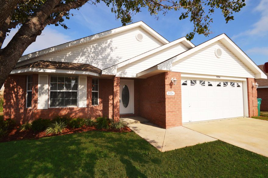 Beautiful Waterfront Home in the Gated Community of Parker's Landing. Convenient to Hurburt Air Force Base! This all Brick 3 Bedroom 2 Bath home has been Lovingly Maintained. Really Smart Split Floor Plan with 2 Living Areas. Kitchen is Command Central and overlooks Great Room with view of the Lake and Island. Master Suite has the same view! Master Bathroom has double vanity and walk-in closet. The Inside Laundry is convenient to the Kitchen and leads to the 2 car garage. The Community offers a beautiful Pool and Common Grounds with Foot Bridges and Picnic Areas. The Walking Trail meanders past the Lake where you will find a Gazebo that overlooks the water. Just 2 miles from The Navarre Beach Bridge to the Gulf of Mexico. Close to shopping and restaurants! Buyer to verify measurements.